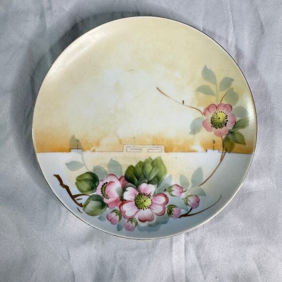 Lot of 2 Vintage Hand Painted Welsbach Studio Kansas City Floral Plates 6.5" - Picture 8 of 12